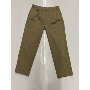 VTG Mens Pleated Khaki Trousers Slacks Relaxed Dress Pants 34x30 Made In USA
